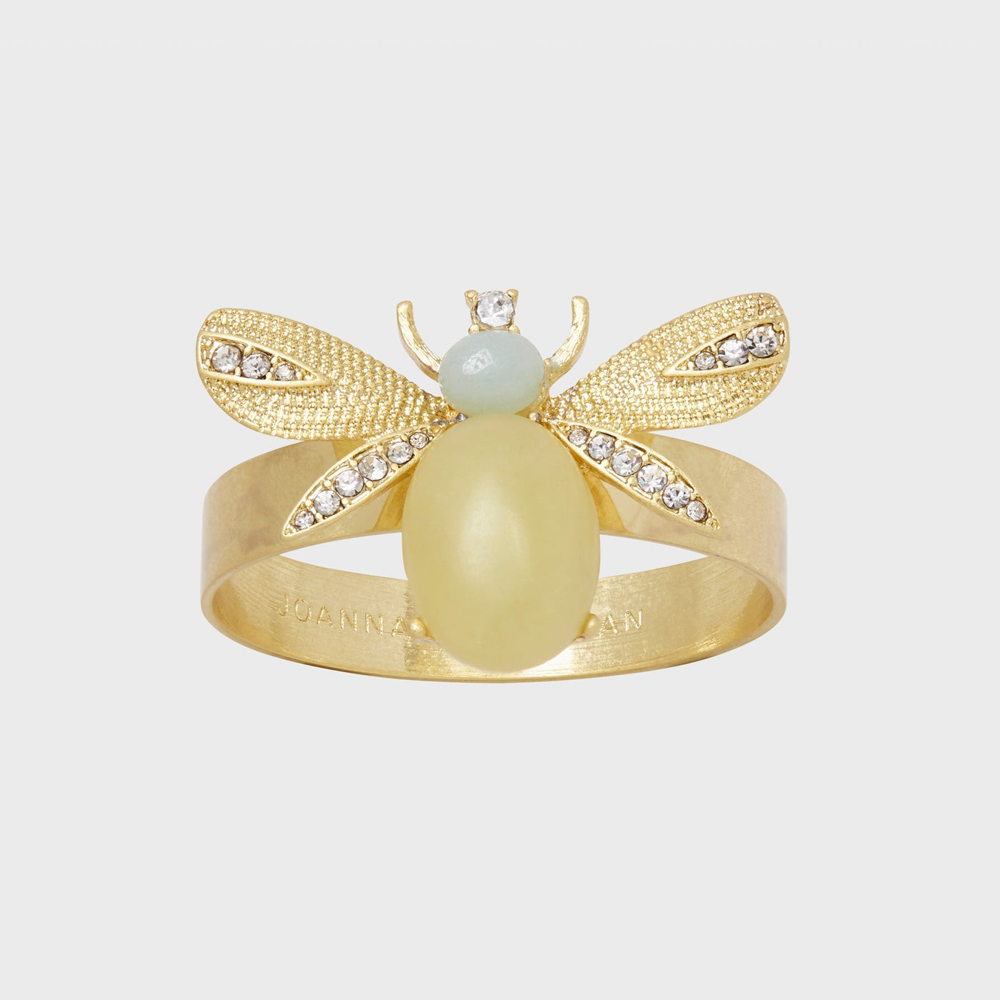 Joanna Buchanan - Etched wing bug skinny napkin rings, lemon jasper, set of four