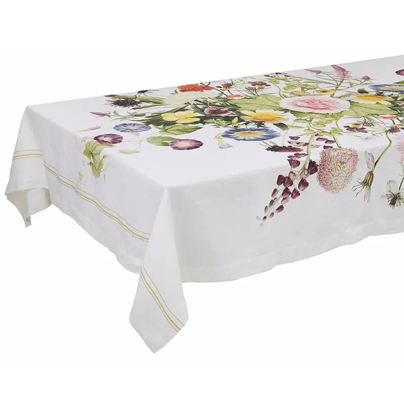 Flora linens - A Flower Garden Linen Tablecloth Extra Lenght