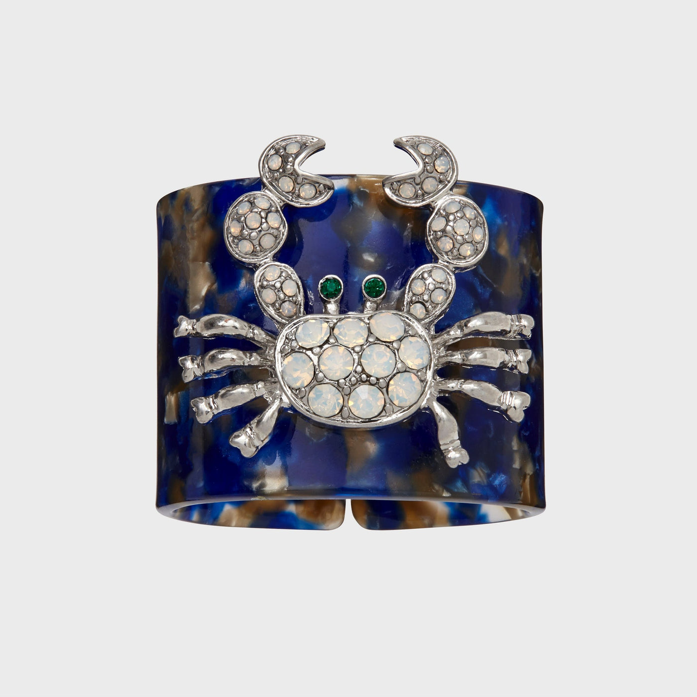 Joanna Buchanan - Crab blue tortoiseshell resin napkin rings, set of four
