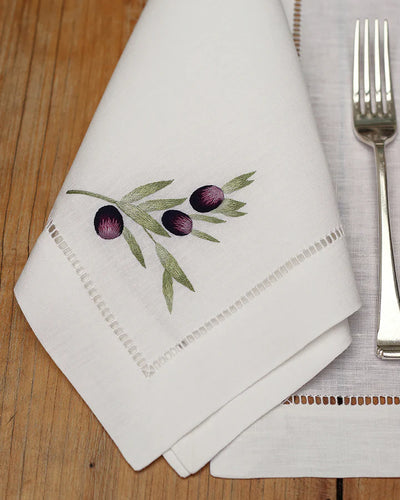 Gayle Warwick Umbria Olive linen napkin