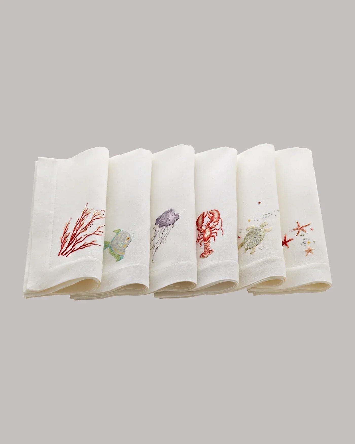 Gayle Warwick Sea Life- Jellyfish linen napkin