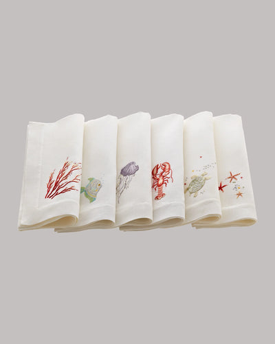 Gayle Warwick Sea Life Starfish linen napkin