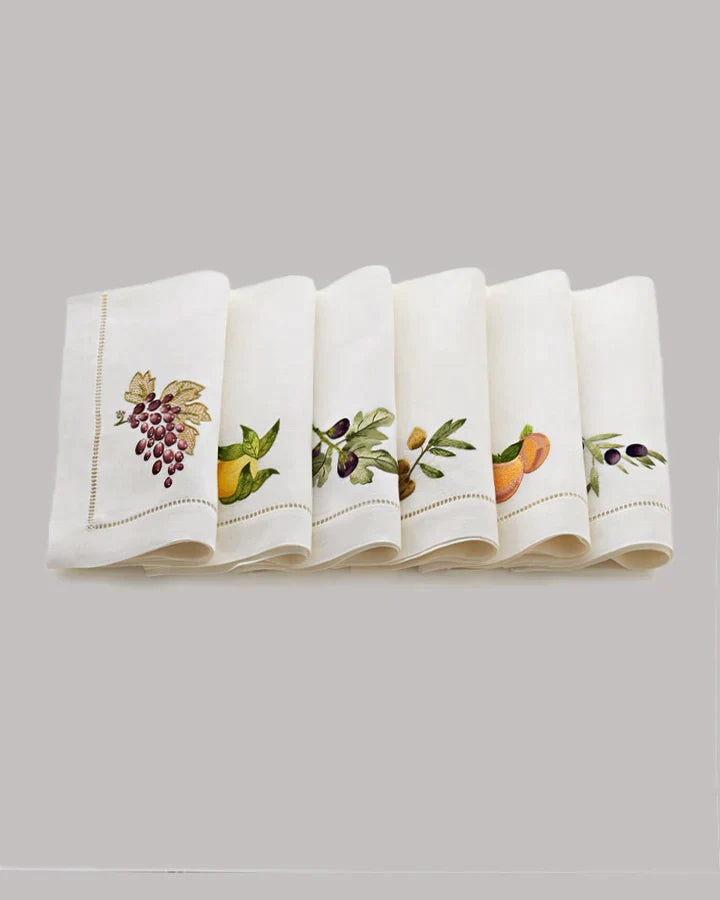 Gayle Warwick Umbria Peaches linen napkin