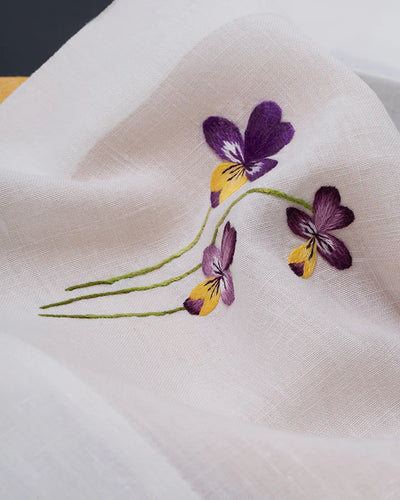 Gayle Warwick Victoria -Viola  linen napkin