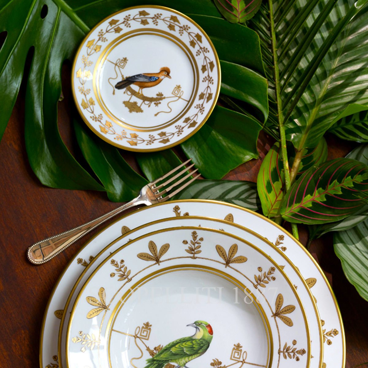 GINORI 1735 VOLIÈRE Collection GEAI Charger plate