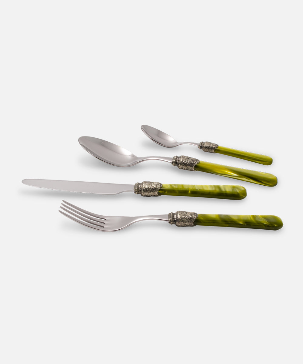 Penelope Olive green 4 pieces table set