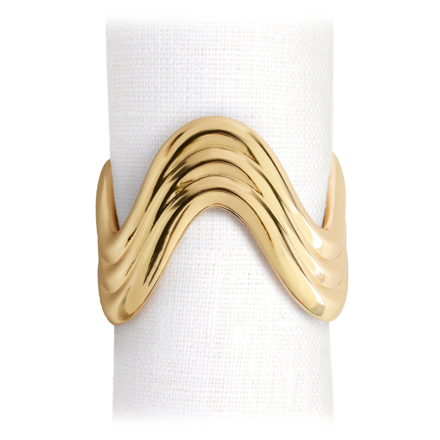 Ripple Napkin Rings (Set of 4) - Gold