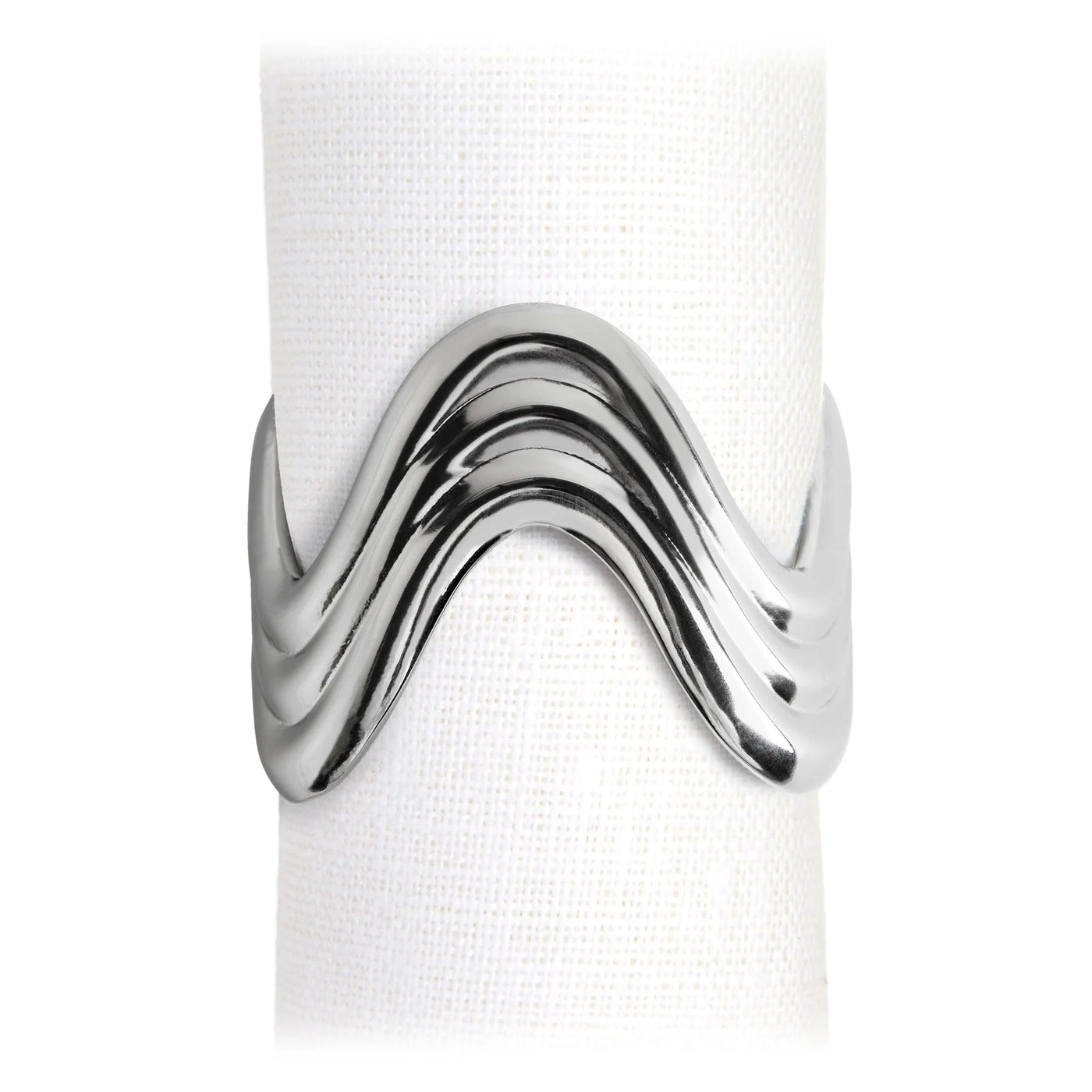 Ripple Napkin Rings (Set of 4) - Platinum