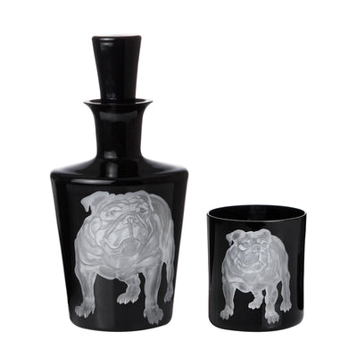 Artel Dog Collection Bull Dog 6 Small Tumbler Glasses Moss